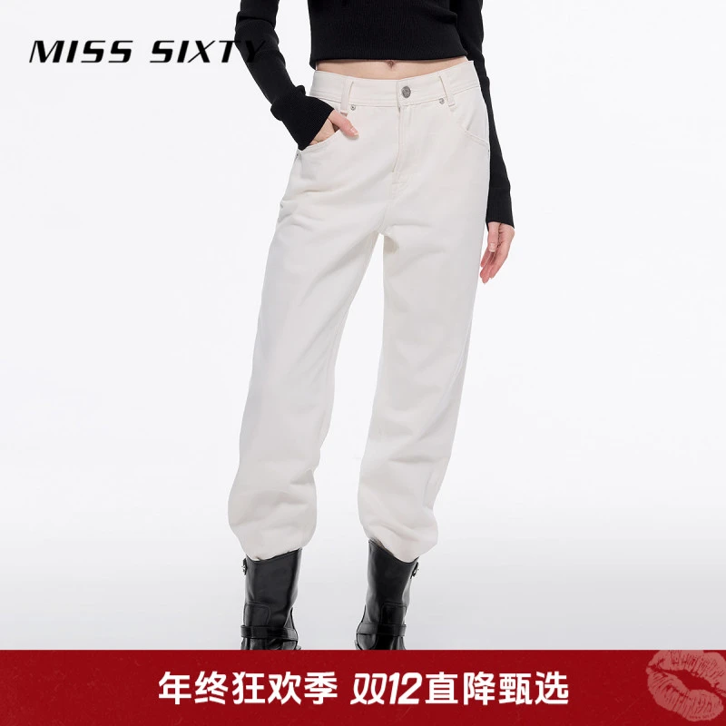 Miss Sixty冬季新款牛仔裤女宽松萝卜裤休闲梨形身材显瘦简约