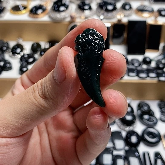 翡翠裸石缅甸天然a货墨翠