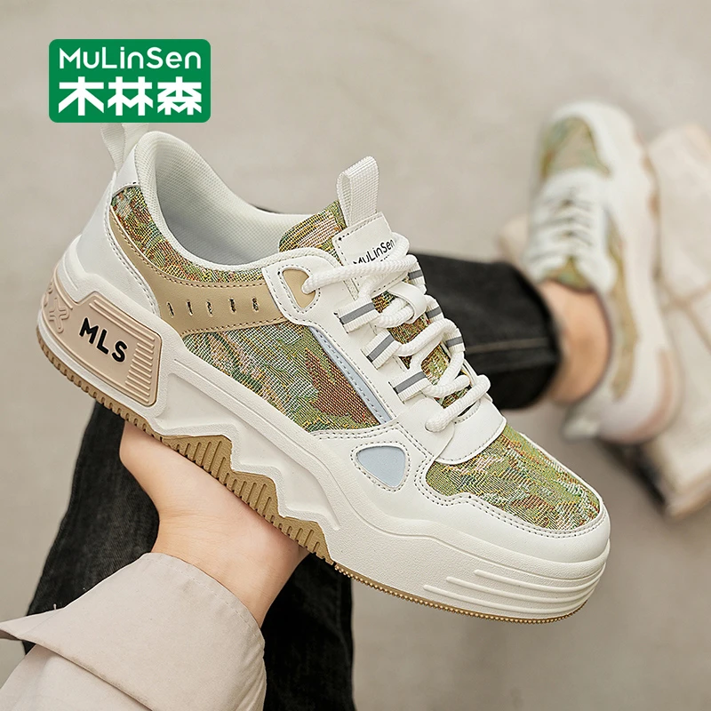 木林森网面鞋2025秋季新款男士板鞋青少年校园经典运动休闲男潮鞋