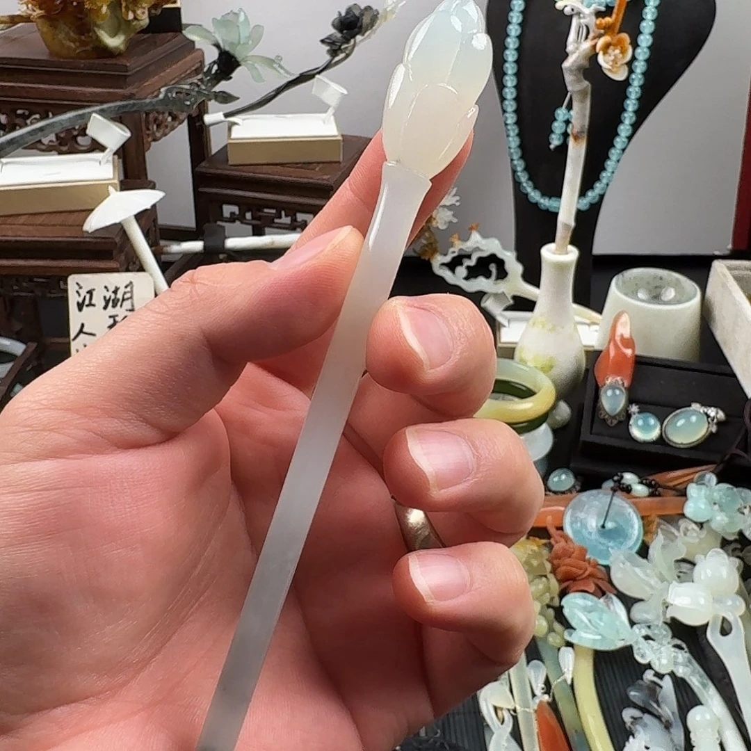 蛇纹石玉未镶嵌发饰