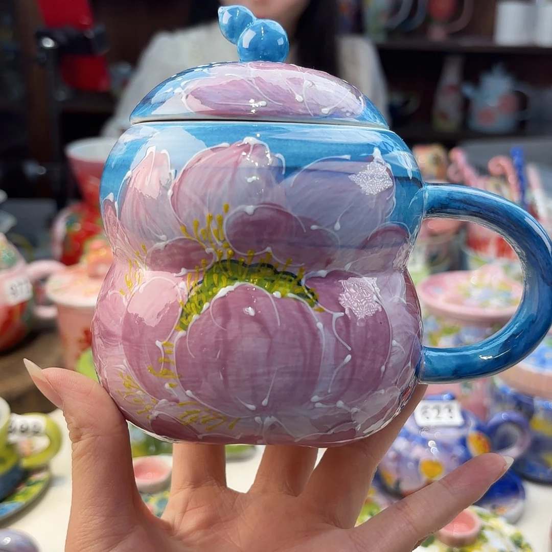 瓷片景德镇手绘高温釉下彩陶瓷茶具