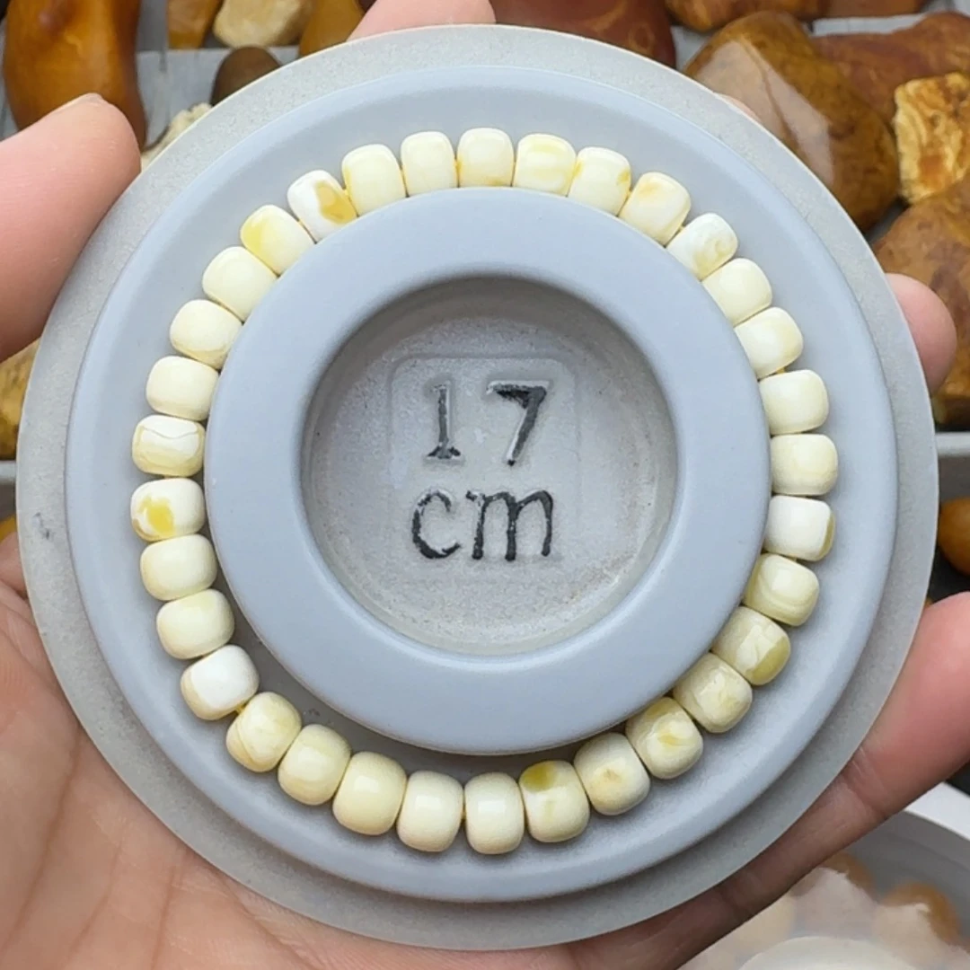 琥珀裸石未镶嵌天然蜜蜡白蜡老形手串