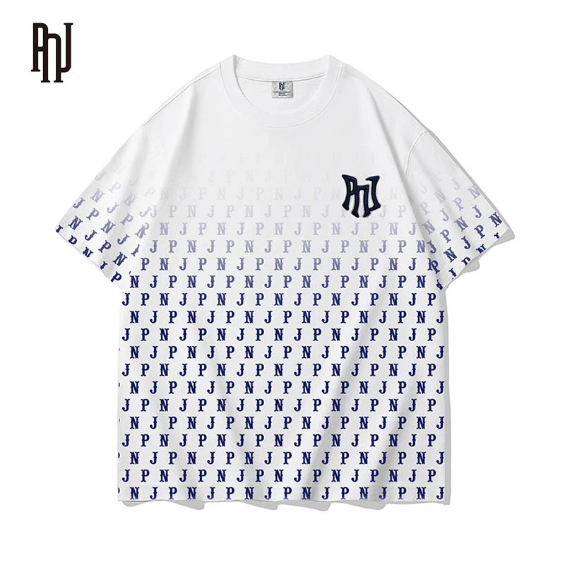 PNJ短袖T恤情侣款夏季2024新款圆领印花美式潮牌半袖t恤4230247