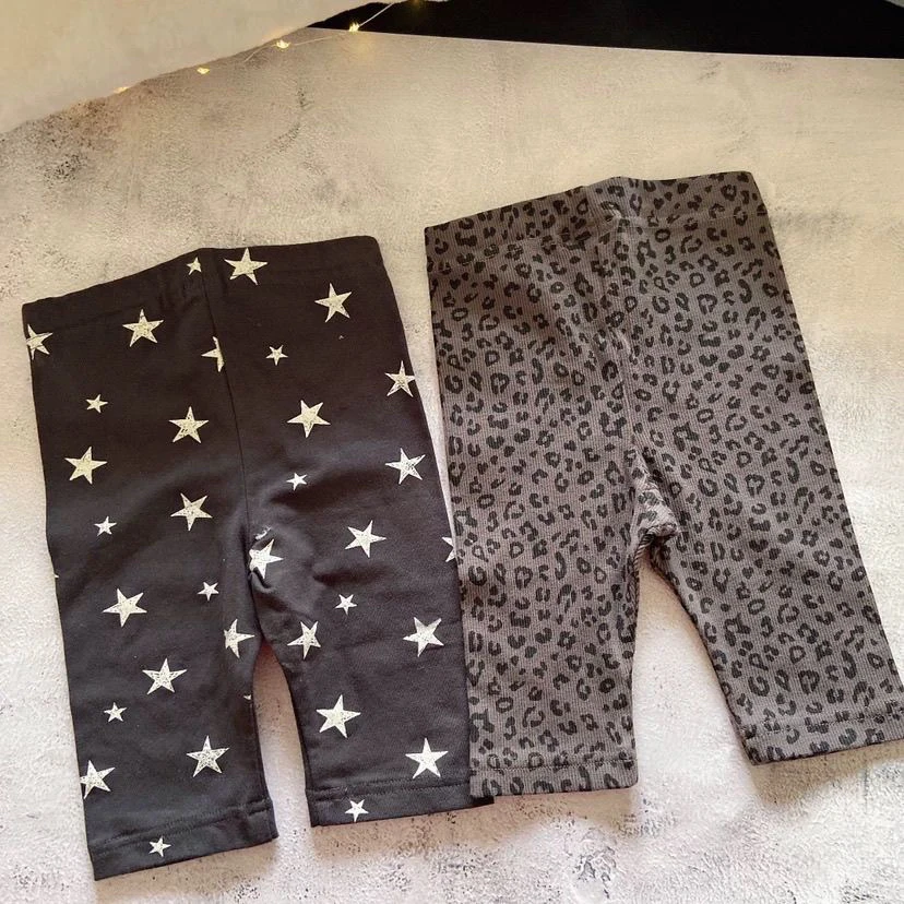 2025夏季新款男女童五分裤儿童宝宝弹力豹纹印花短裤洋气打底裤潮