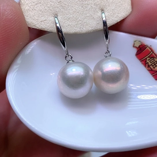 淡水珍珠耳饰银S925镶嵌