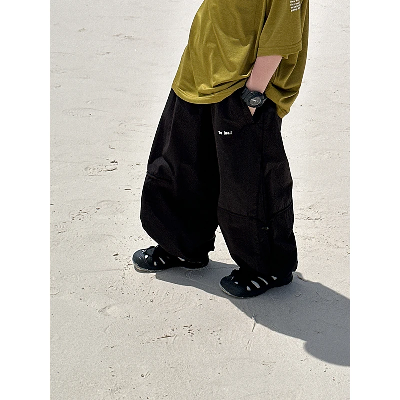 【现货】略略童装儿童夏款简约韩系潮搭休闲工装裤252KZ3585