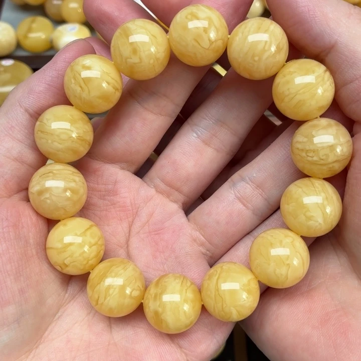 裸石蜜蜡未镶嵌蜜蜡16+虎皮同料串