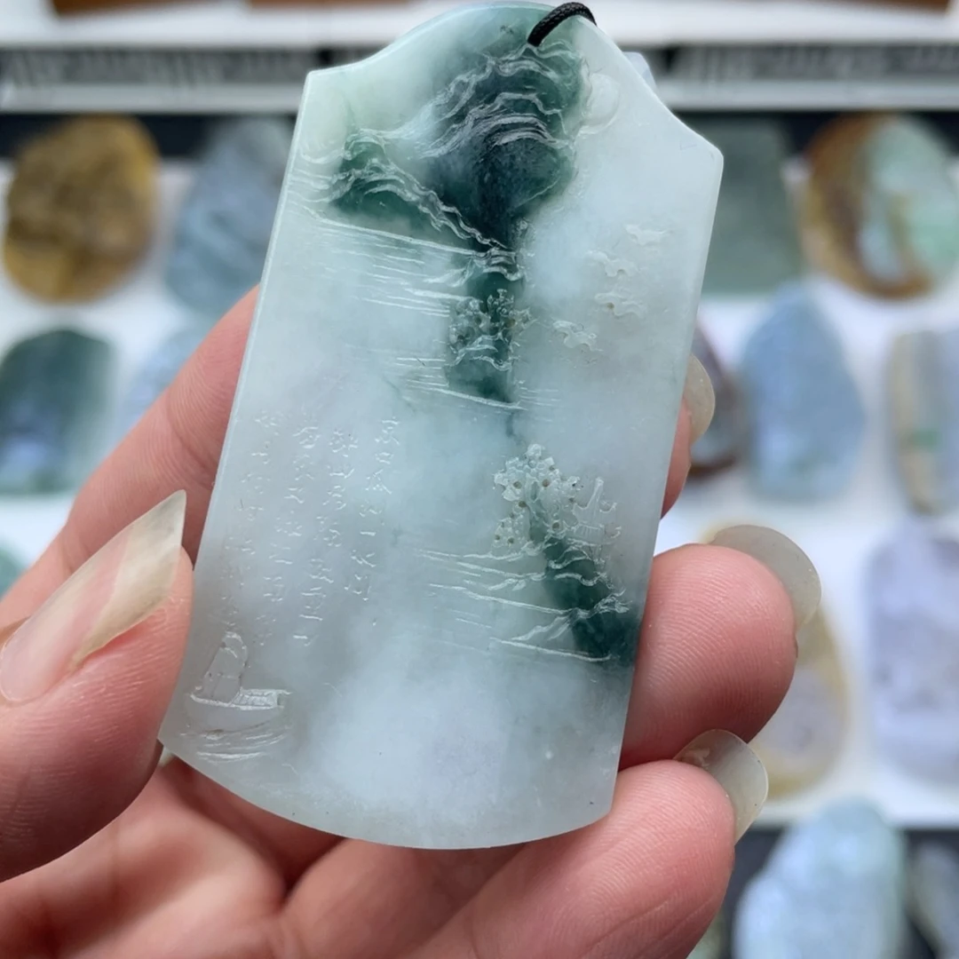 定制翡翠未镶嵌山水