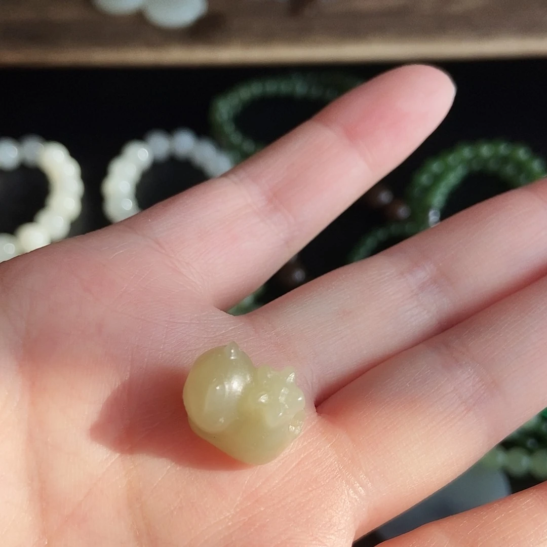 和田玉手链未镶嵌蜜糖趴趴猫