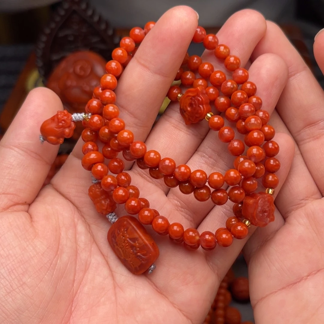 南红玛瑙配饰卡5毫米➕未镶嵌