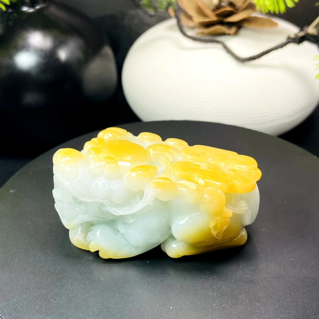 RX17天然缅甸A货翡翠黄翡貔貅/026235/北京中保拍卖