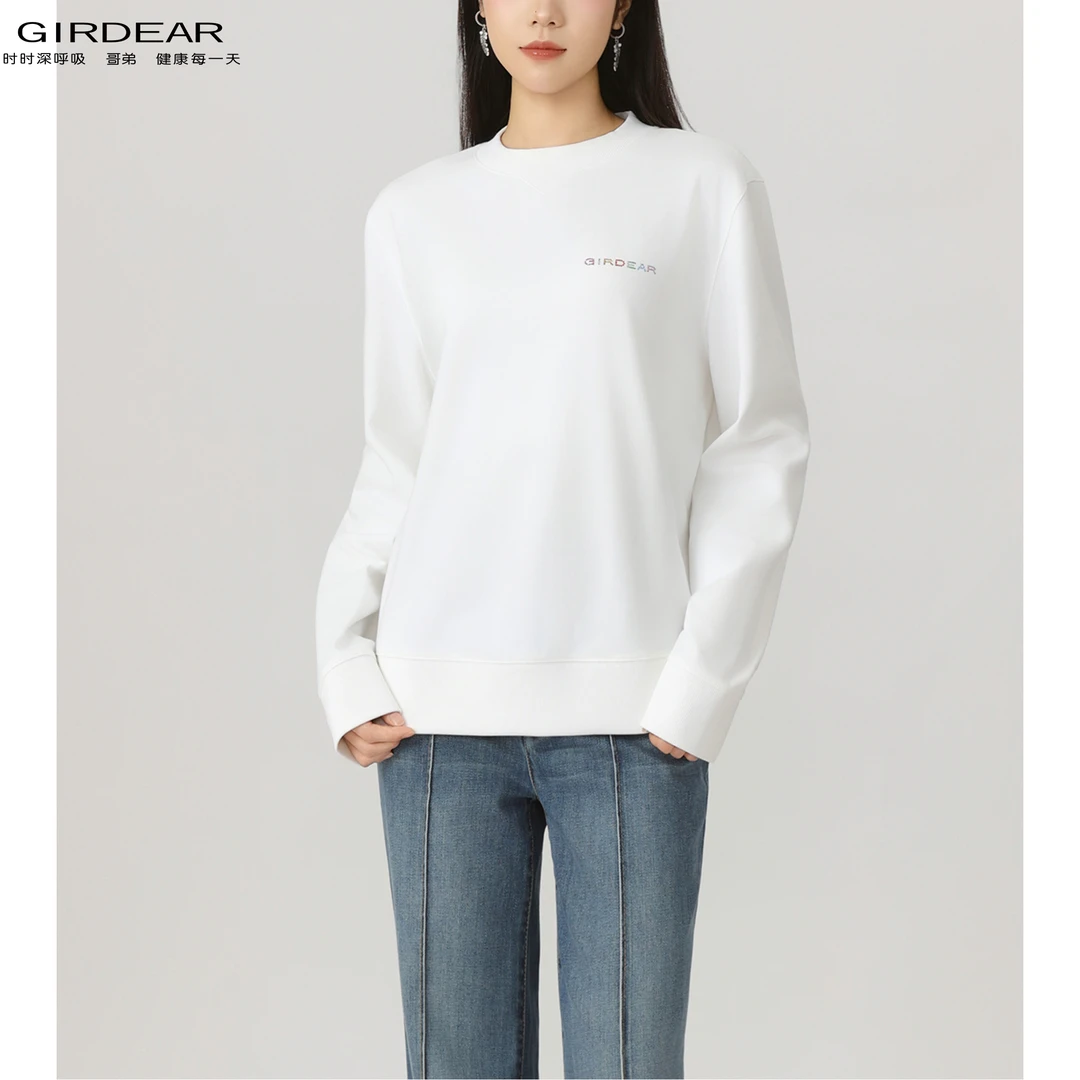 GIRDEAR/哥弟哥弟新款时尚运动风百搭休闲圆领长袖卫衣女 130064