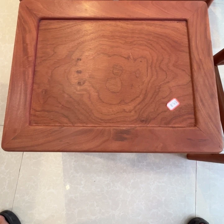 景***图紫檀木类端景台缅花方凳