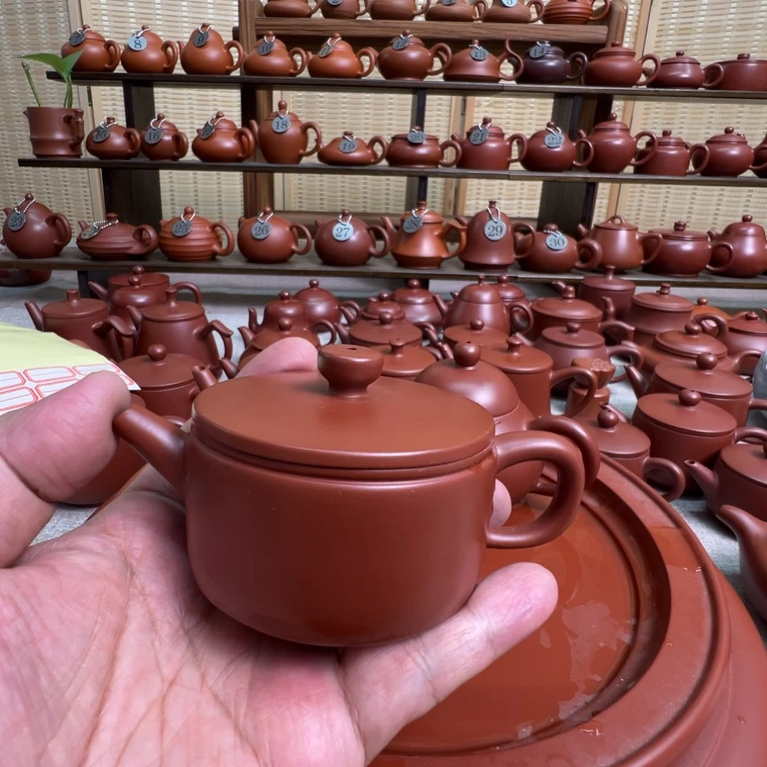 茶壶紫砂潮州手拉朱泥壶，微瑕不退换