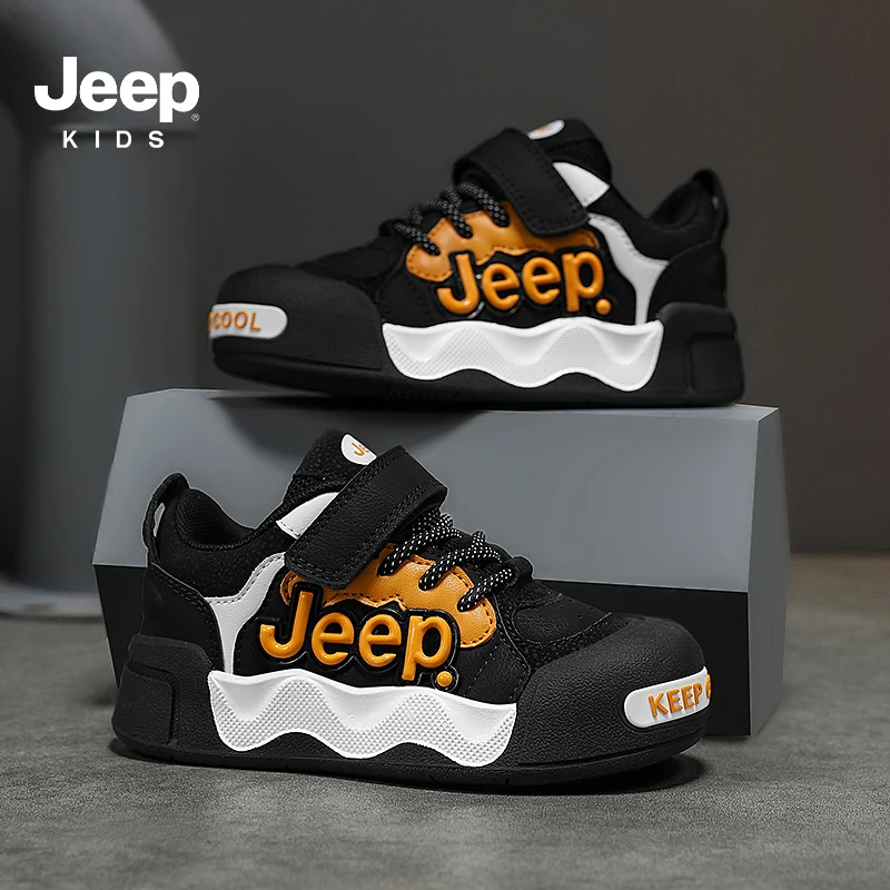 Jeep儿童运动鞋2025新款中大童防滑软底运动板鞋男童儿童休闲板鞋