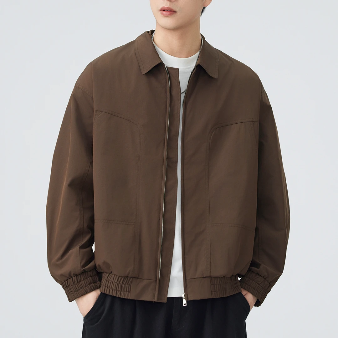 美式复古潮流翻领夹克男生2025秋冬新款宽松百搭防风工装外套上衣