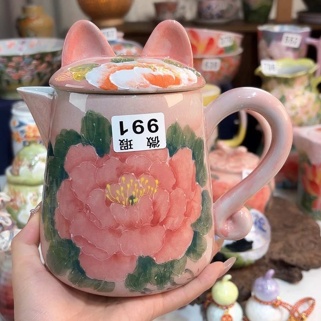景德镇手绘高温釉下彩陶瓷茶具
