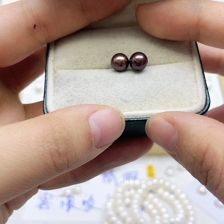 淡水珍珠耳饰银S925镶嵌如*