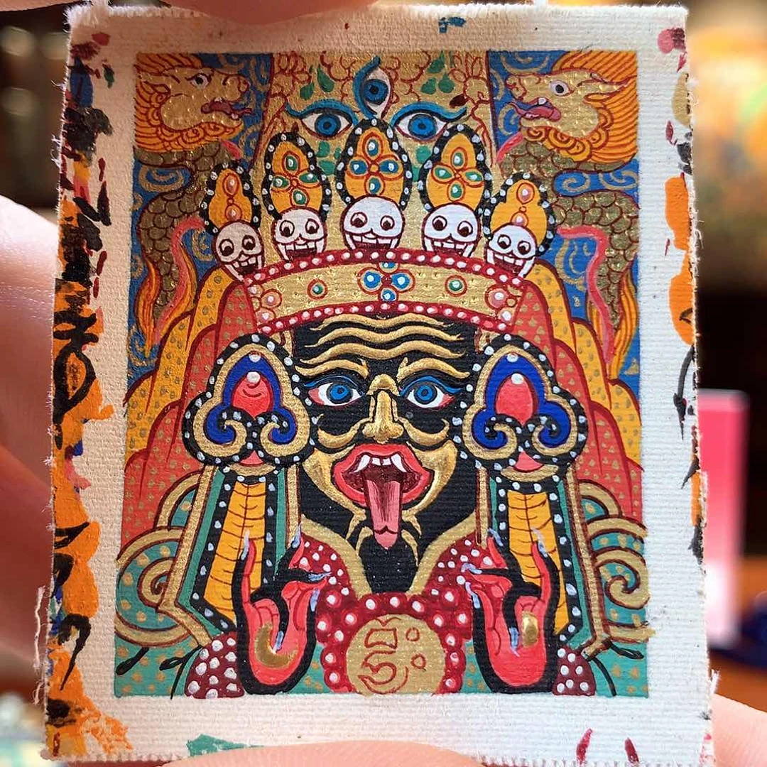 吊坠热贡纯手绘唐卡扎基拉姆