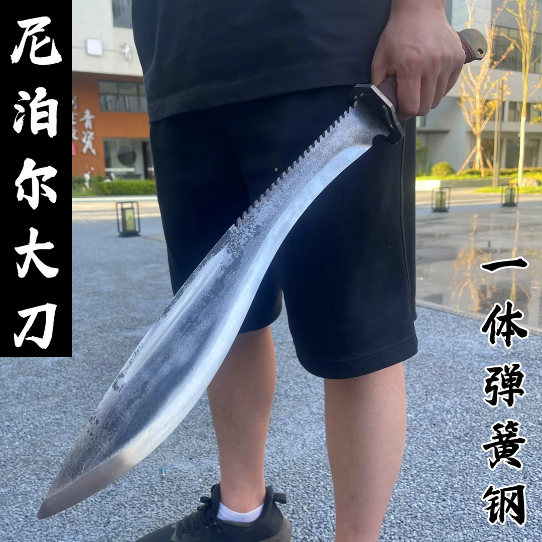 户外尼泊尔龙泉弹簧钢牛尾刀唐横刀绣春刀车载防身冷兵器未开刃