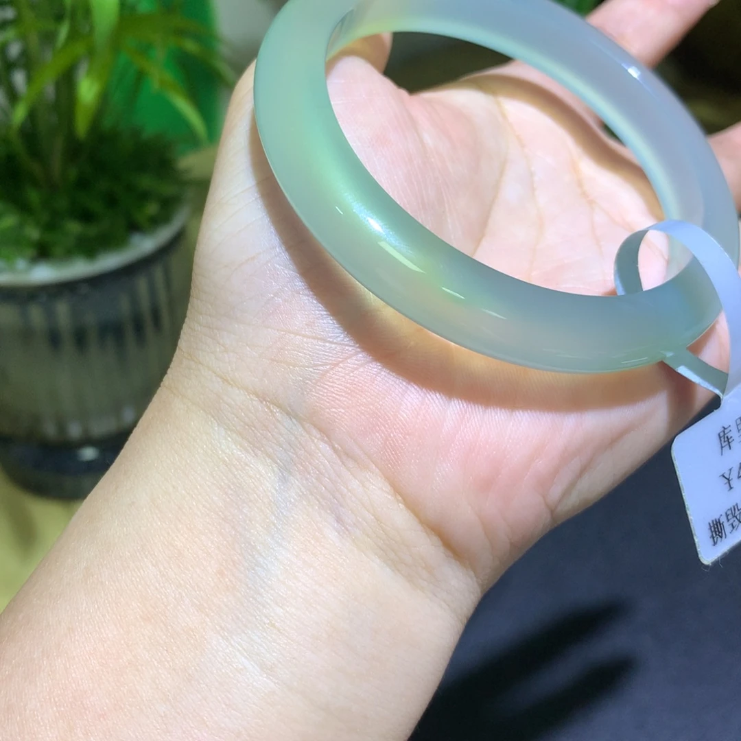 手镯玛瑙/玉髓未镶嵌库里蓝带黄漏