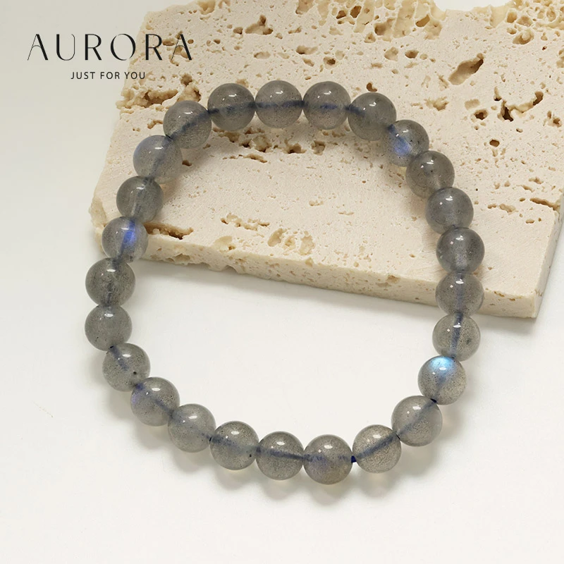 非金属羽毛手链 天然灰色月光手链小众手串女轻奢多样性随机发