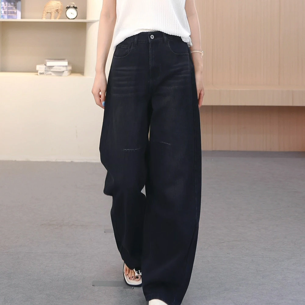 【逸阳断码清仓】时尚牛仔香蕉裤~秋冬高端黑色牛仔裤时尚女裤