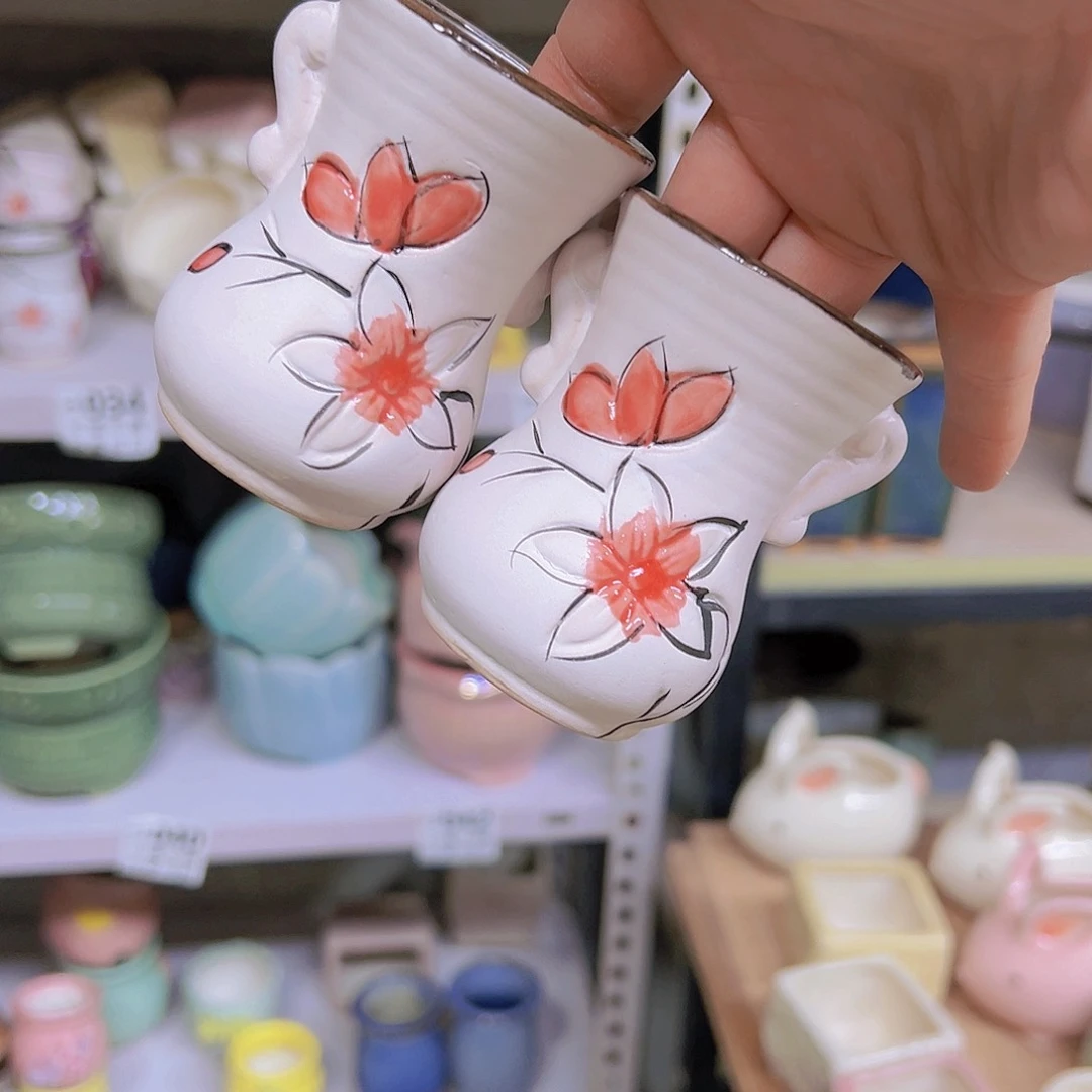 红陶陶瓷花盆当场满12包邮