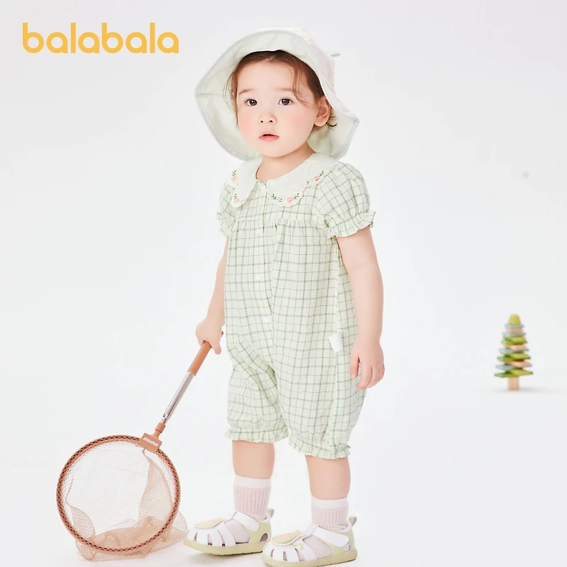 巴拉巴拉宝宝连体衣婴儿哈衣爬服女童夏装甜美时尚新颖精致气质萌