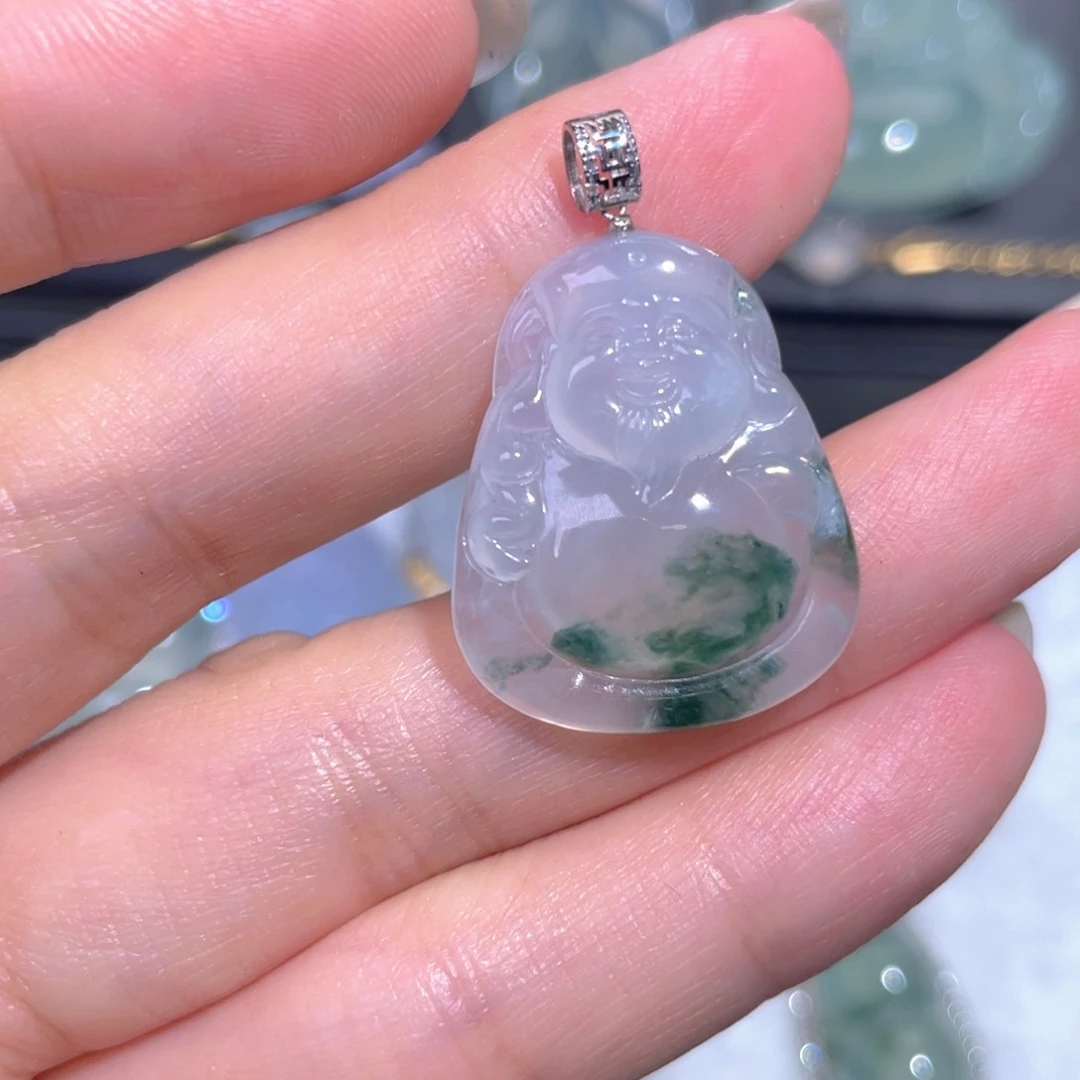 颈饰18K金镶嵌翡翠翡翠