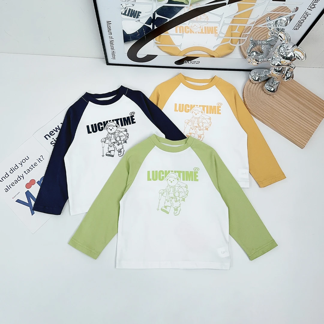 儿童长袖T恤2025新款春装男童上衣 BQ25088Y 悠悠童话联名泰迪熊