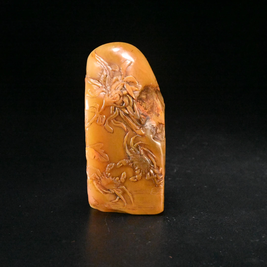 Lot8856田黄石花卉印章/杭拍