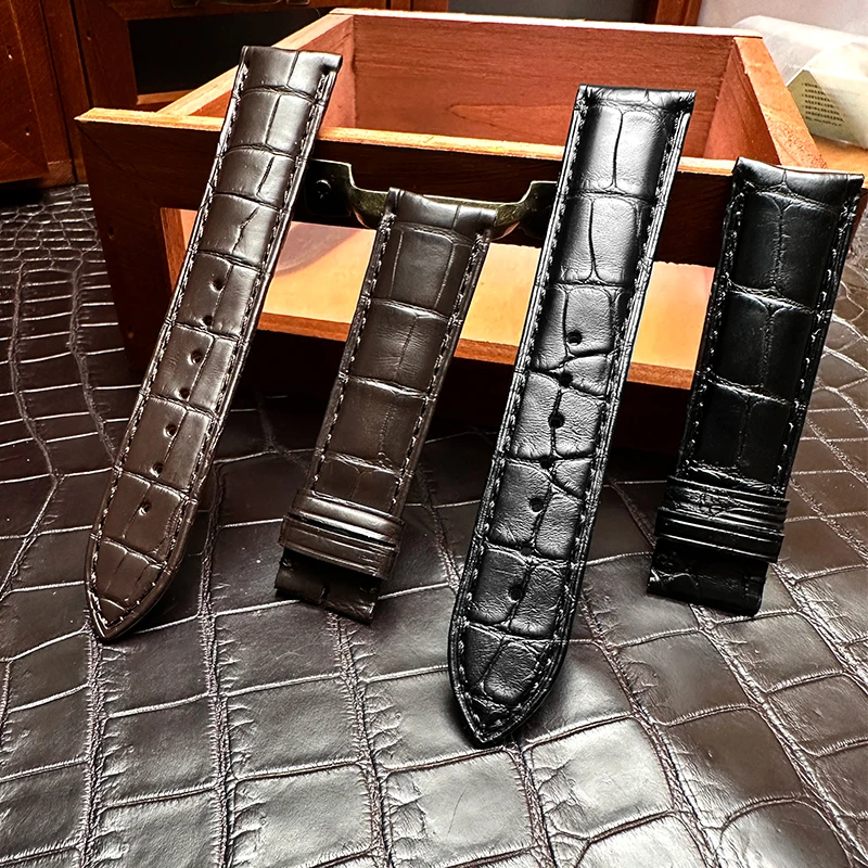 手工定制鳄鱼皮表带适配欧米茄积家宝珀浪琴江诗丹顿手表带真皮男