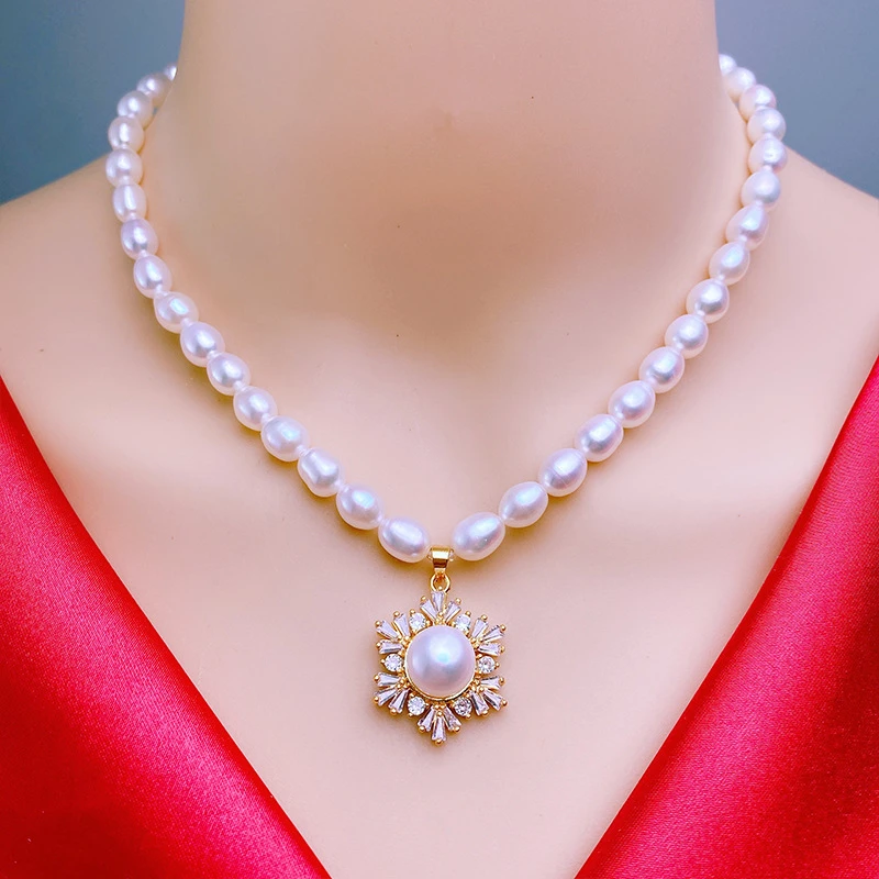 非金属仿珍珠项链 时尚真珠项链妈妈款锁骨链颈链