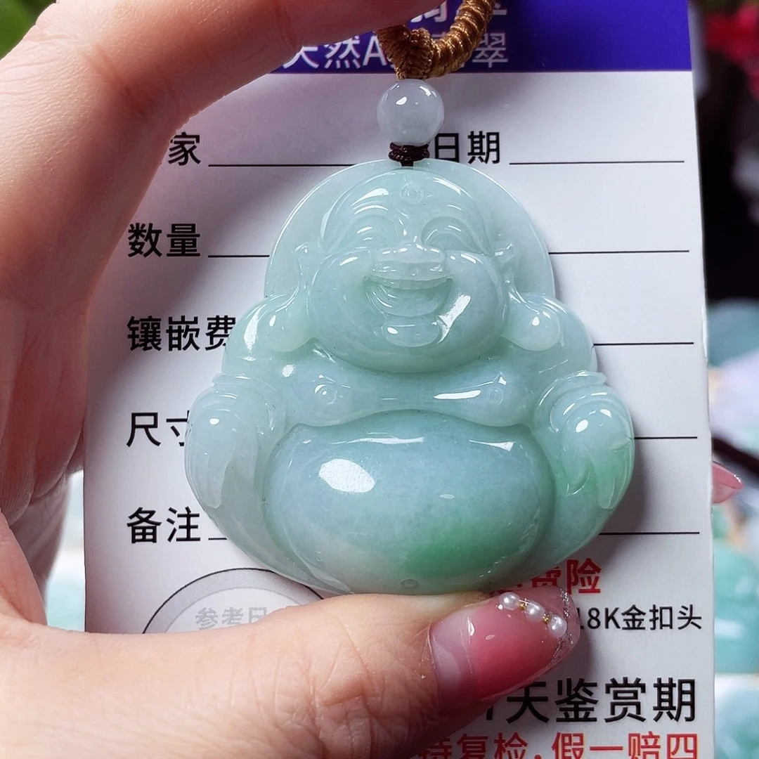 翡翠未镶嵌颈饰佛公28