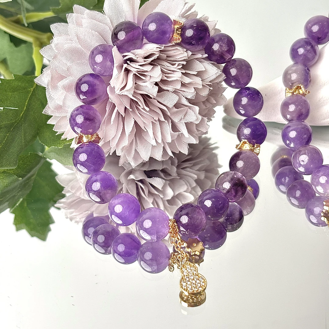 【大红大紫】紫水晶10-11mm手串面小仙多样性发其一