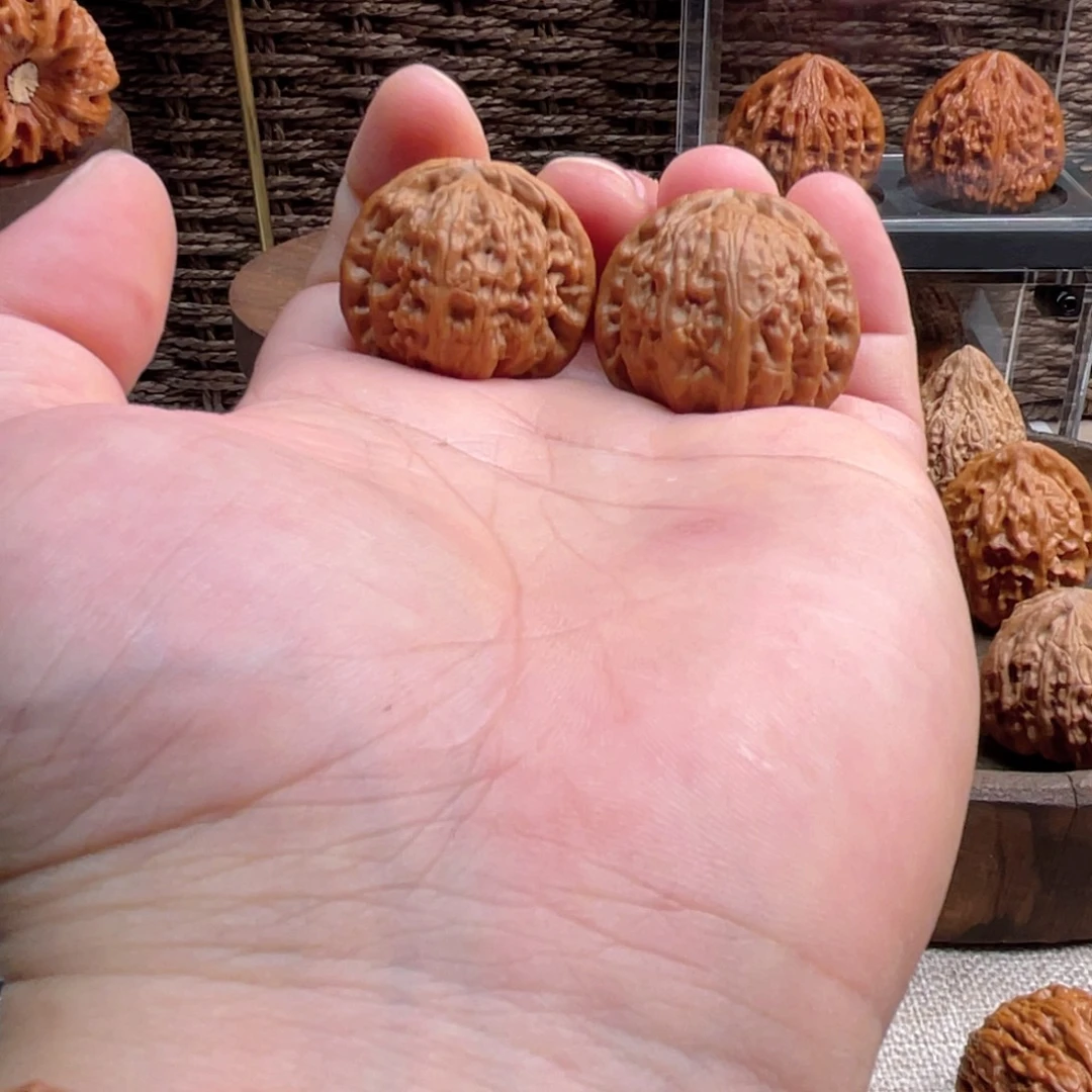 小***刚文玩核桃把件白狮子33