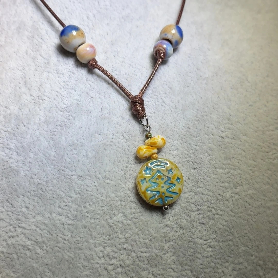玻璃DIY生命树毛衣链