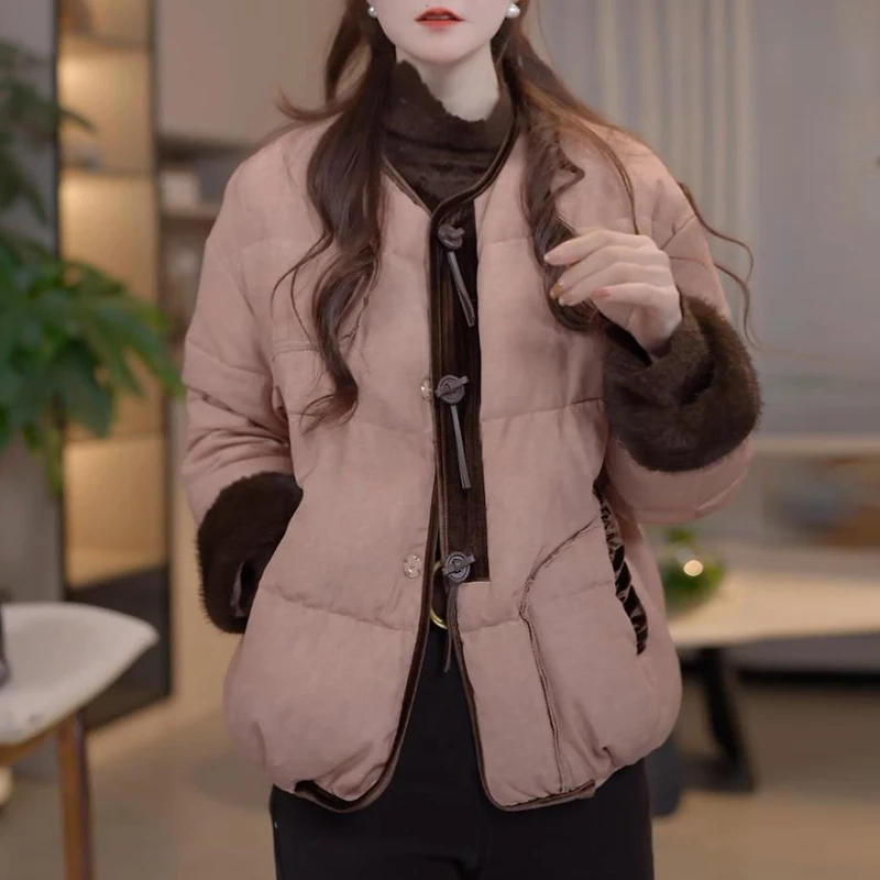 『柔雾国风W』新中式设计显瘦百搭时尚棉服女士2025秋冬季新款棉衣