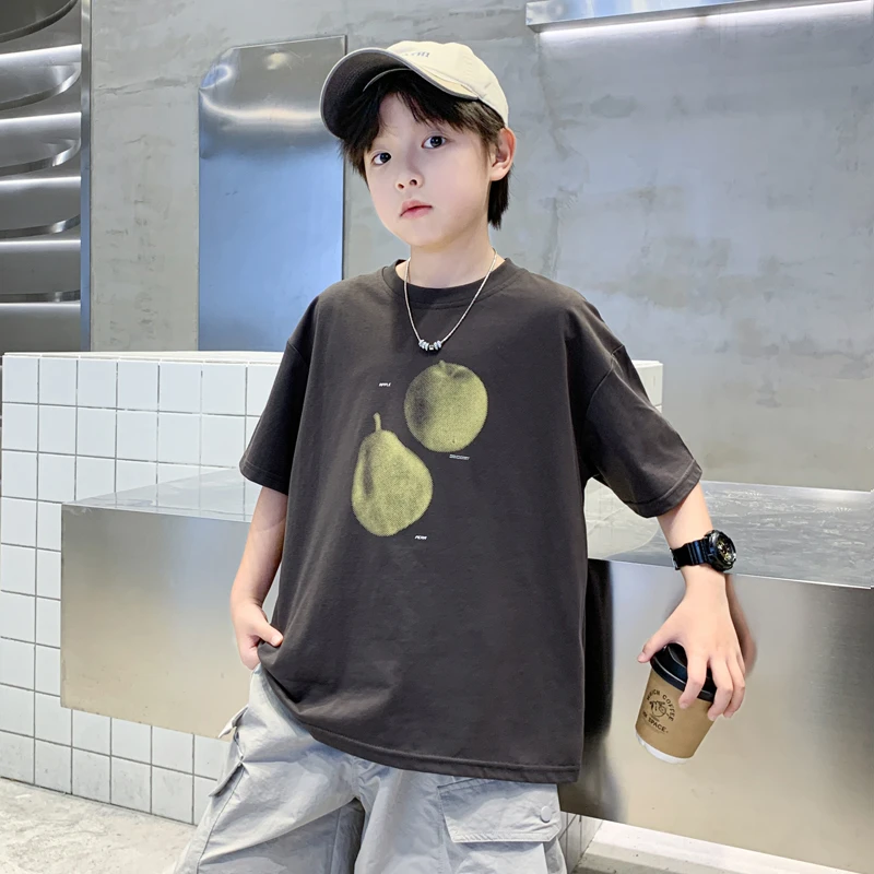 男童短袖夏季薄款青少年宽松2025中大童休闲韩版半袖儿童夏款百搭