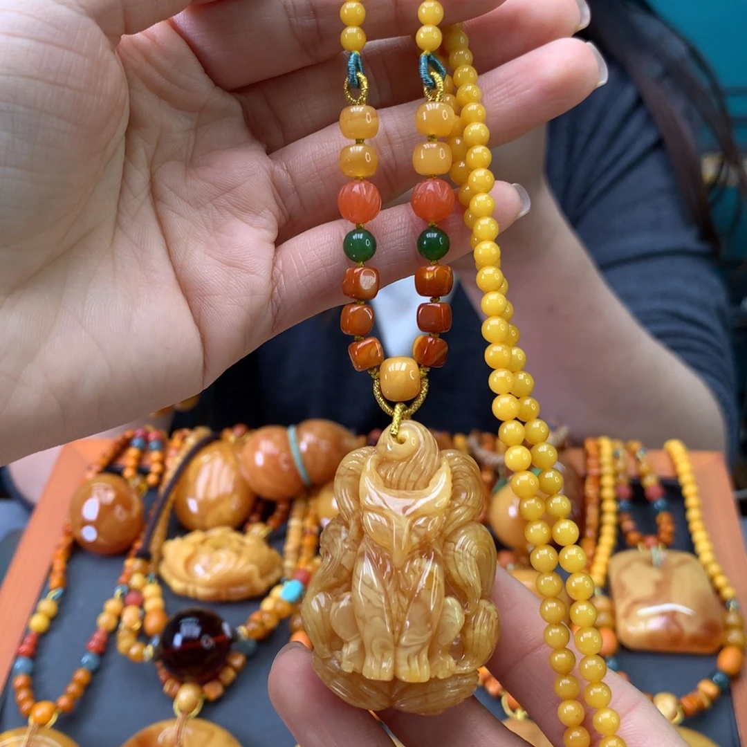 蜜蜡未镶嵌颈饰天然