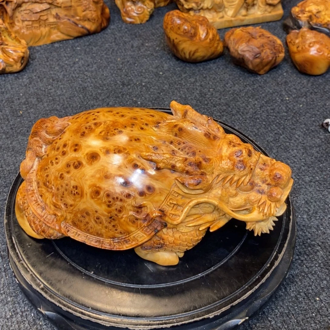 柏木（崖柏）太好精品陈化黄金底满瘤疤龙龟摆件