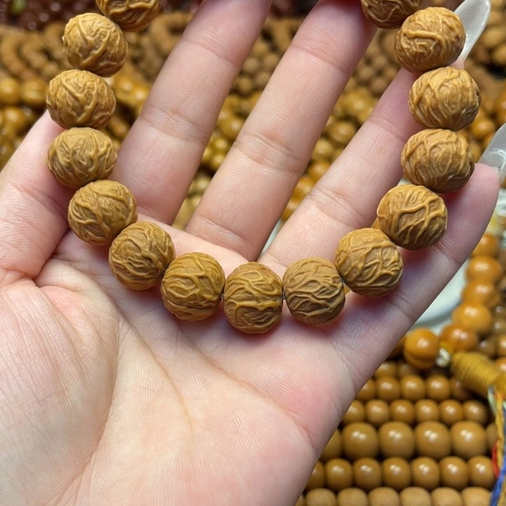 三***料猴头核桃手串微瑕毒液手串