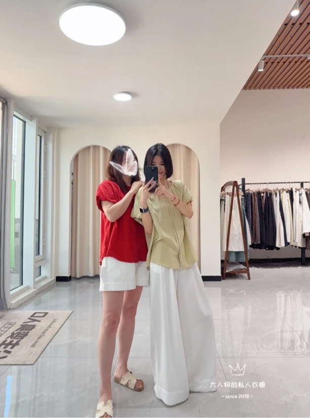 夏季新款圆领天丝小飞袖短袖衬衫设计感小众百搭上衣