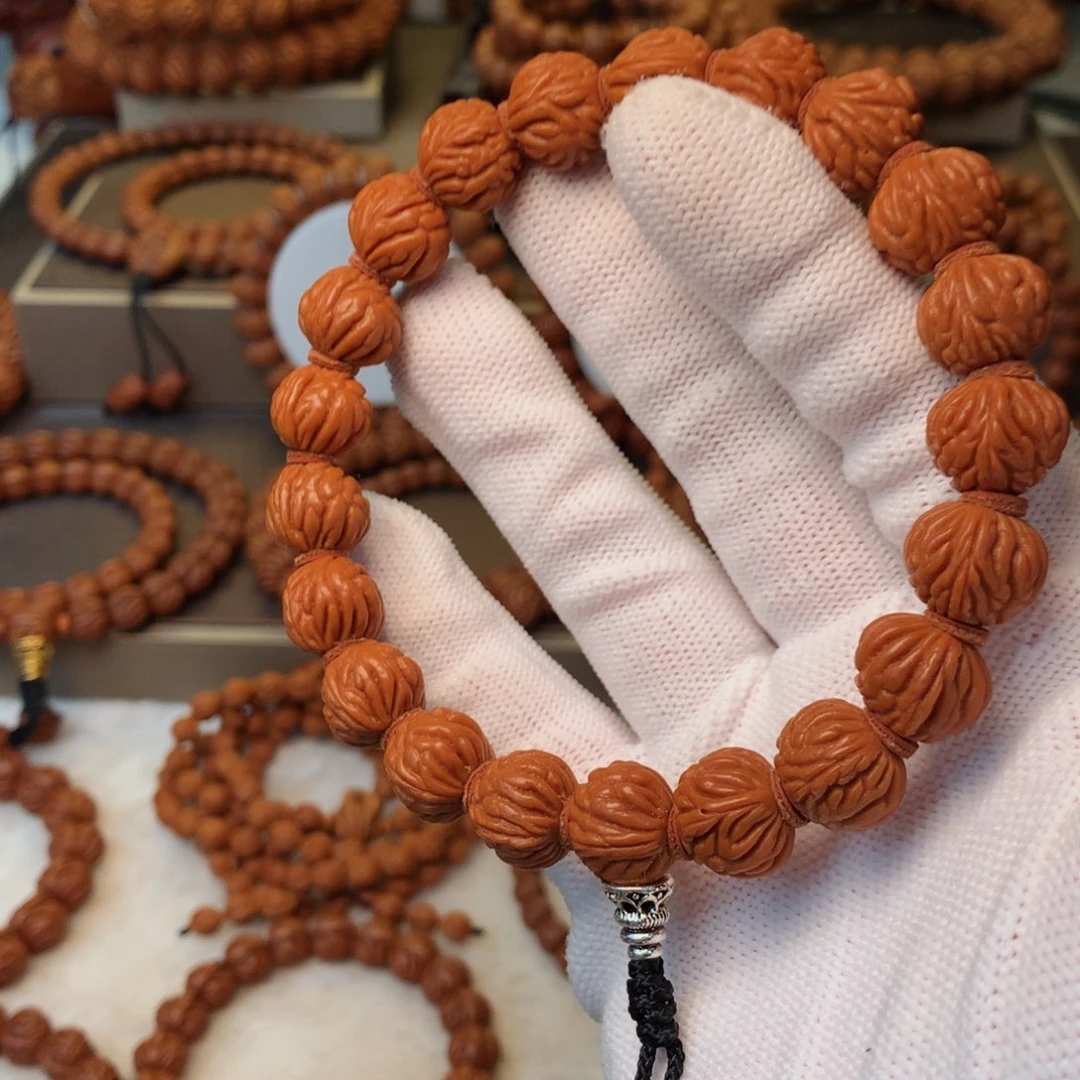 桃核手串秦岭龙纹