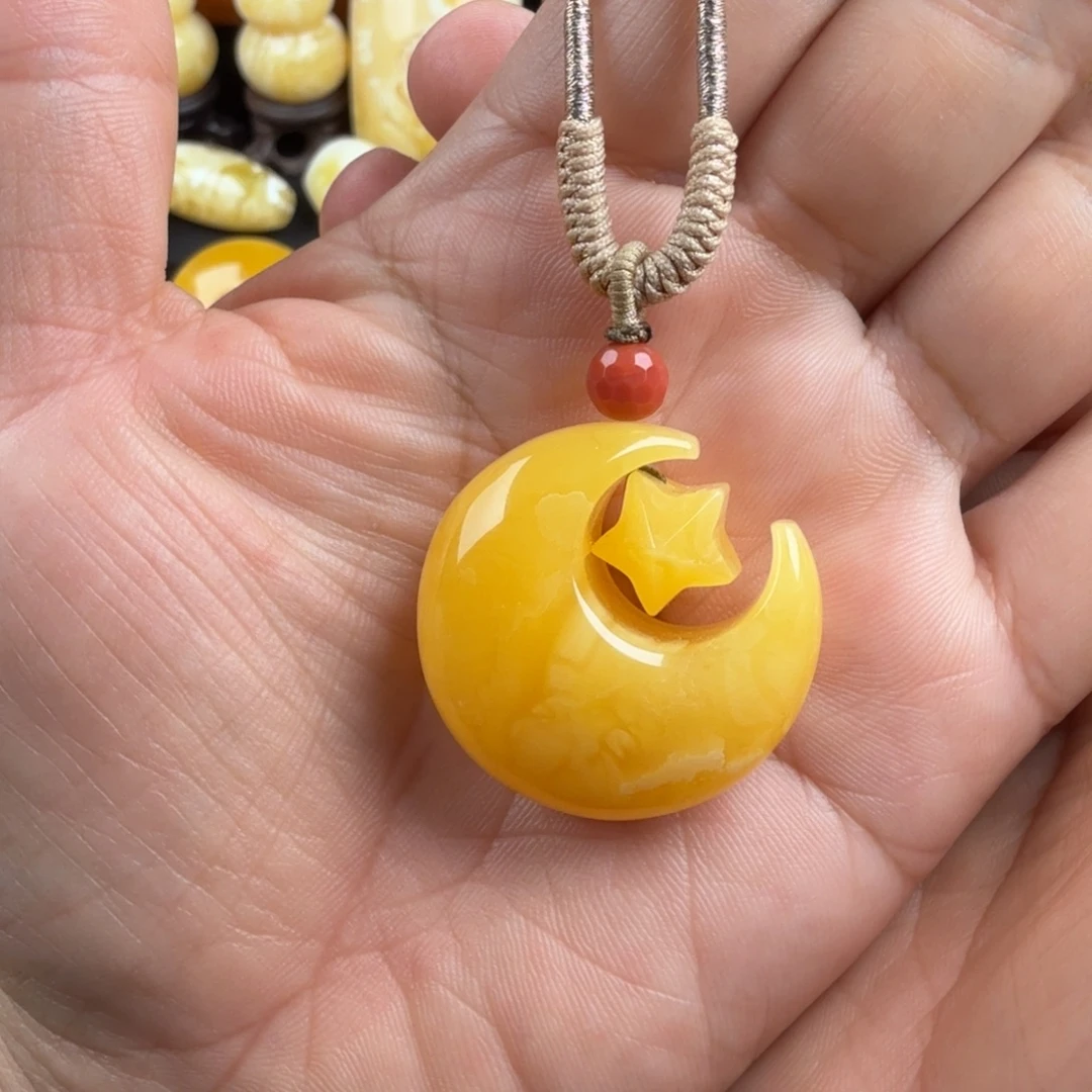 琥珀未镶嵌颈饰纯天然琥珀蜜蜡