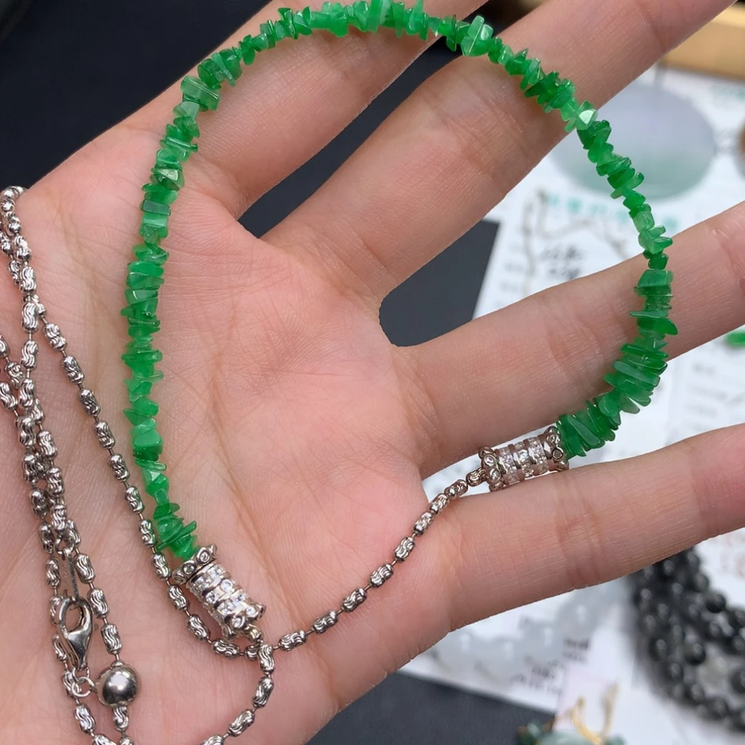 翡翠银S925镶嵌颈饰翡翠项链