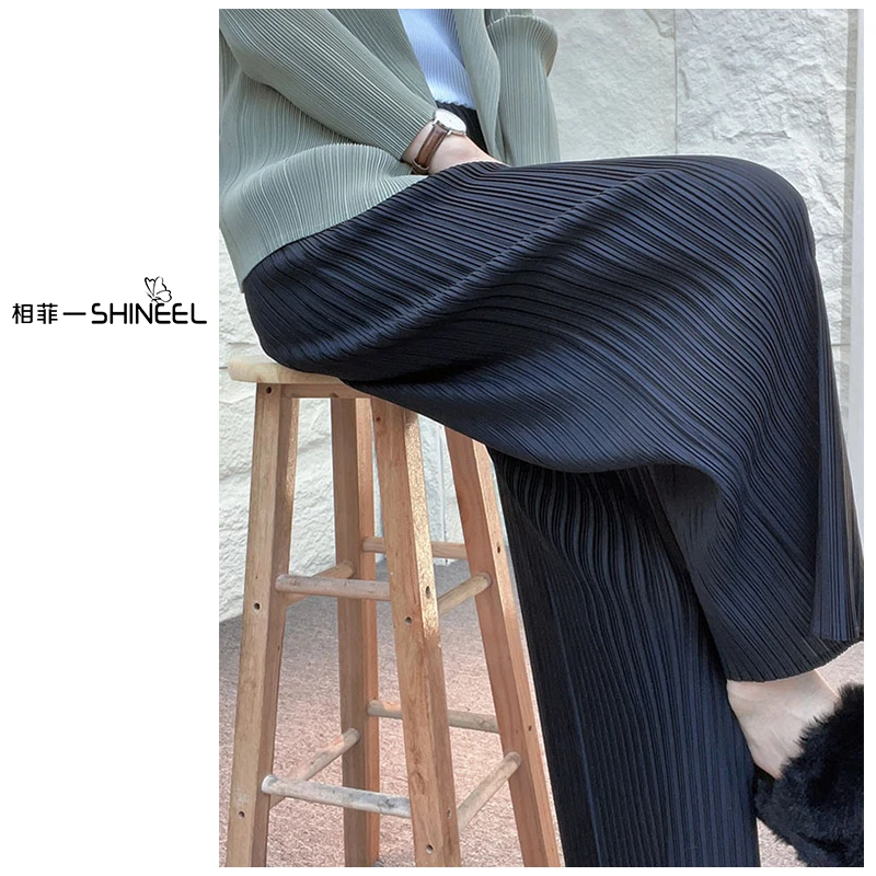 相菲-春夏新爆薄款透气休闲时尚洋气显瘦简约经典直筒阔腿裤女