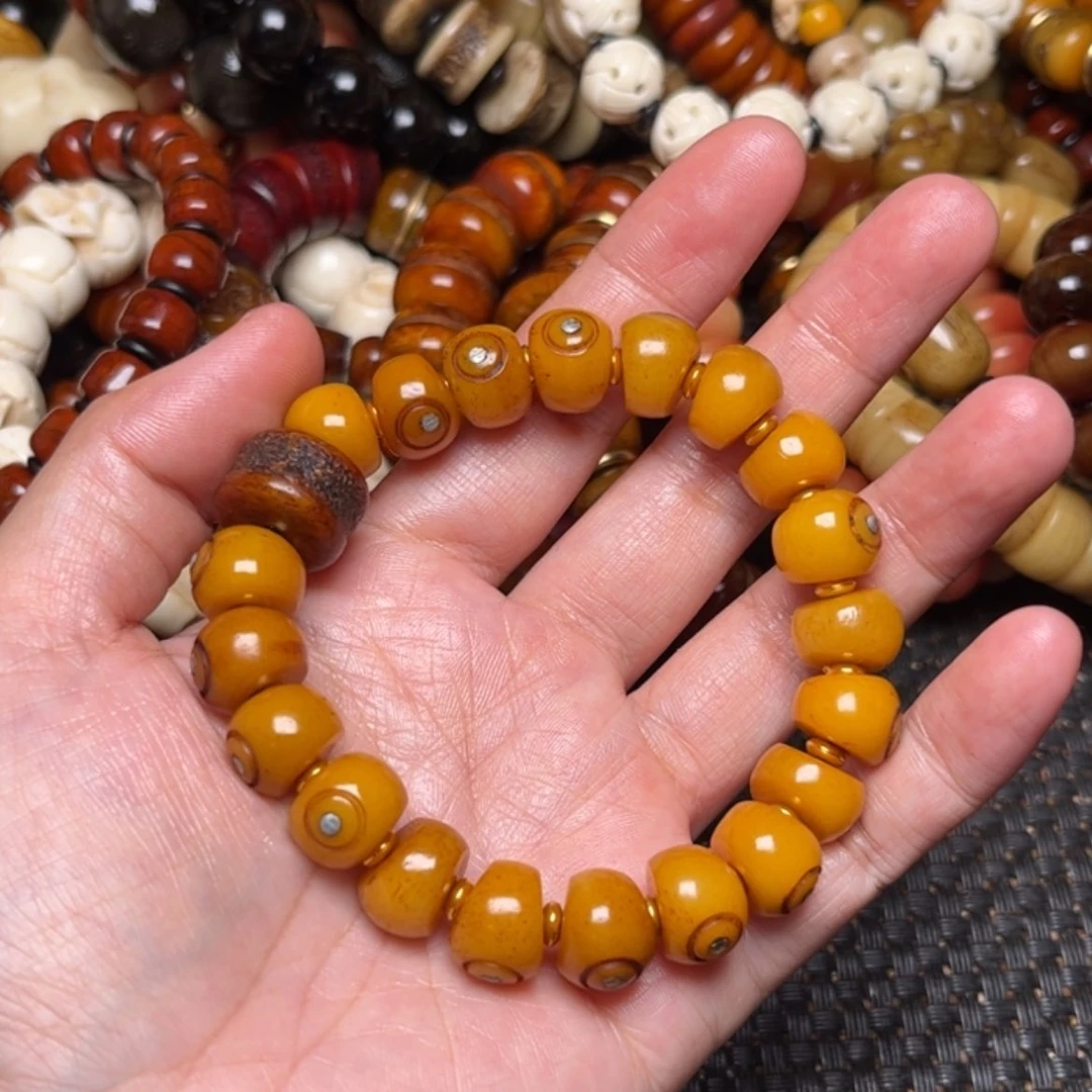 【闪购商品】牛骨手串/手链牛骨镶嵌大肠12×20颗