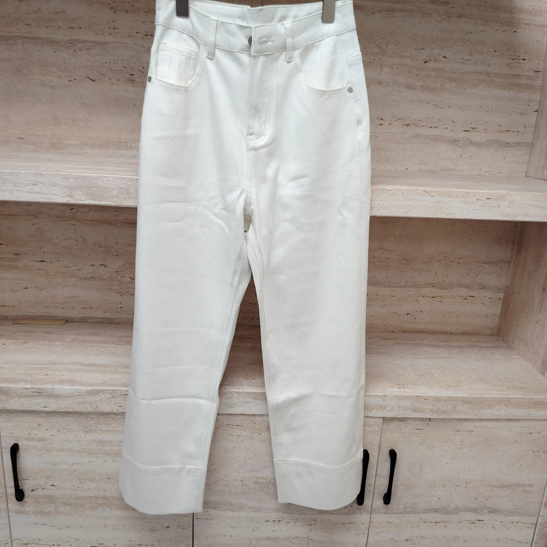 高腰直筒裤性感风春季夏季无弹极简风INS风牛仔裤